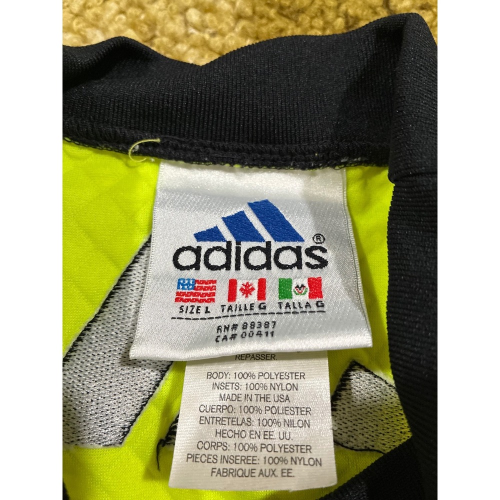 Adidas Vintage Goalkeeper Jersey Neon Yellow Black Long Sleeve Mens Large USA - Picture 4 of 8